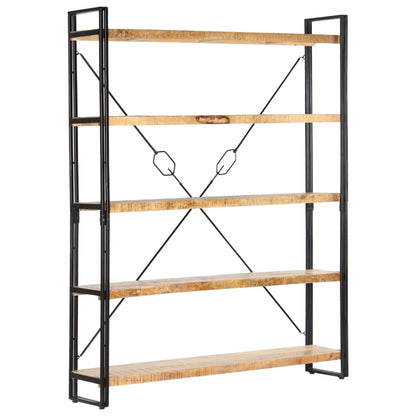 Libreria a 5 Ripiani 140x30x180 cm in Legno Massello di Mango
