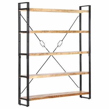 Libreria a 5 Ripiani 140x30x180 cm in Legno Massello di Mango