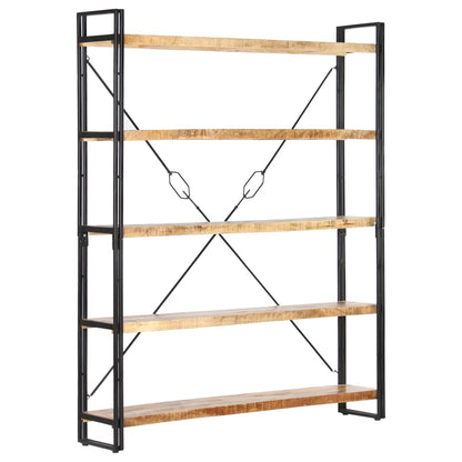 Libreria a 5 Ripiani 140x30x180 cm in Legno Massello di Mango