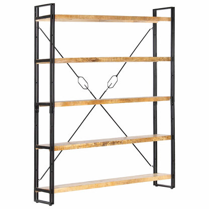 Libreria a 5 Ripiani 140x30x180 cm in Legno Massello di Mango