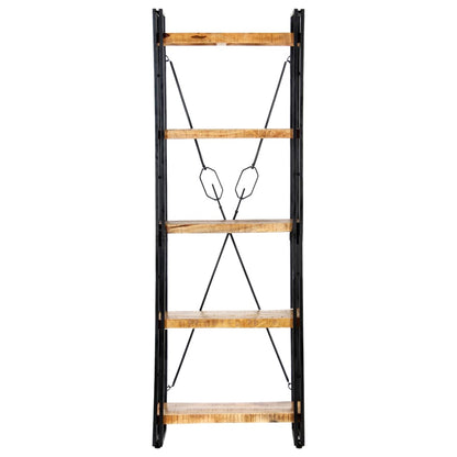 Libreria a 5 Ripiani 60x30x180 cm in Legno Massello di Mango
