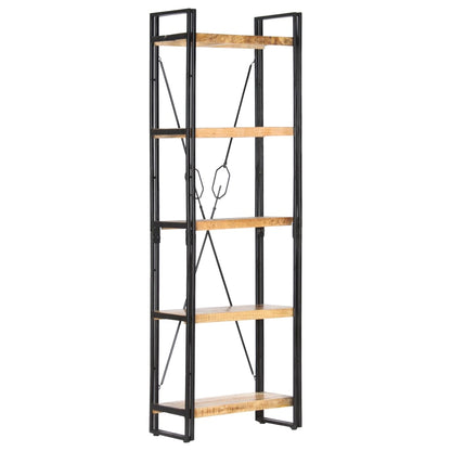 Libreria a 5 Ripiani 60x30x180 cm in Legno Massello di Mango