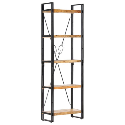 Libreria a 5 Ripiani 60x30x180 cm in Legno Massello di Mango | homemem39