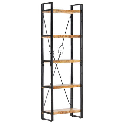 Libreria a 5 Ripiani 60x30x180 cm in Legno Massello di Mango | homemem39