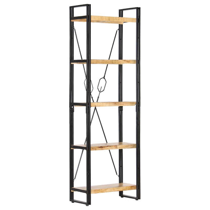 Libreria a 5 Ripiani 60x30x180 cm in Legno Massello di Mango