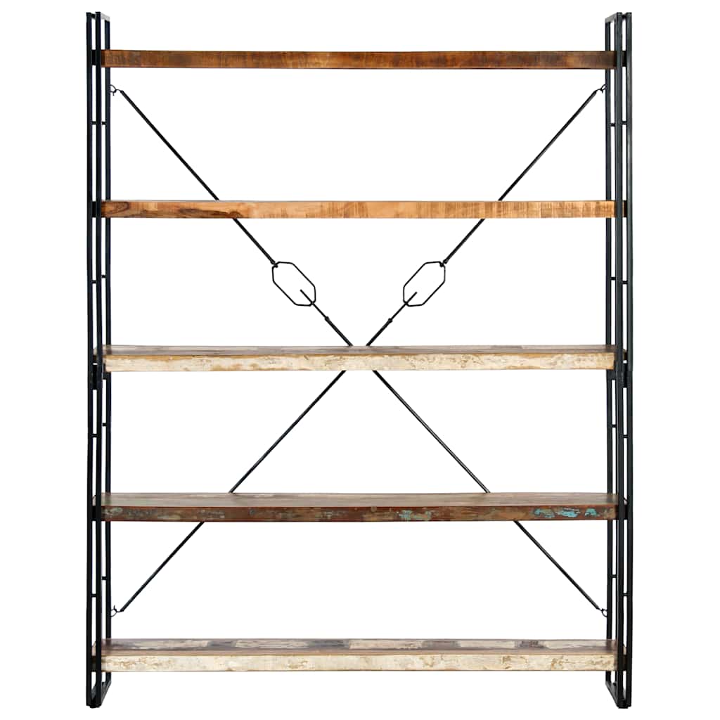 Libreria a 5 Ripiani 140x30x180 cm in Massello di Recupero | homemem39