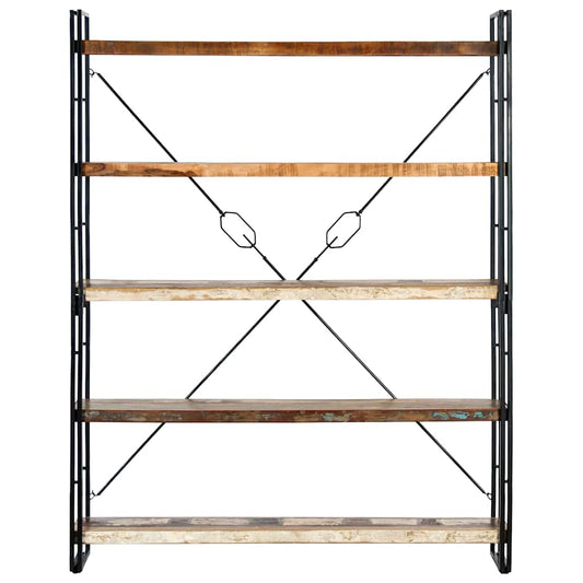 Libreria a 5 Ripiani 140x30x180 cm in Massello di Recupero | homemem39