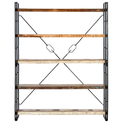 Libreria a 5 Ripiani 140x30x180 cm in Massello di Recupero