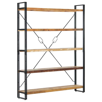 Libreria a 5 Ripiani 140x30x180 cm in Massello di Recupero