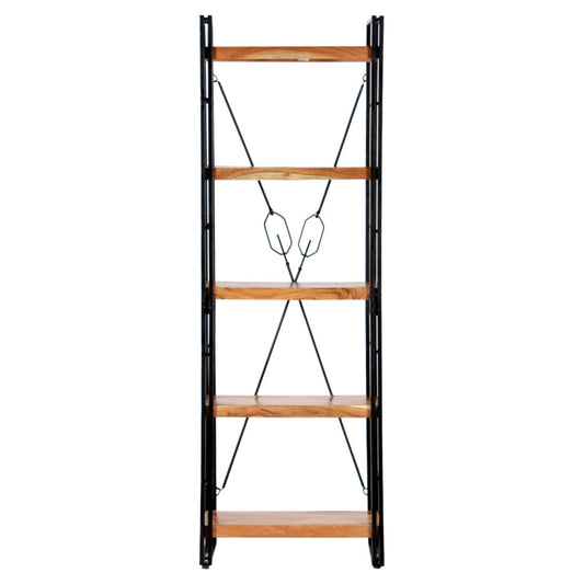 Libreria a 5 Ripiani 60x30x180 cm in Legno Massello di Acacia | homemem39