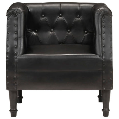 Black Genuine Leather Armchair