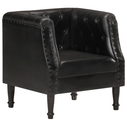 Black Genuine Leather Armchair