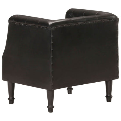 Black Genuine Leather Armchair