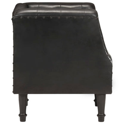 Black Genuine Leather Armchair