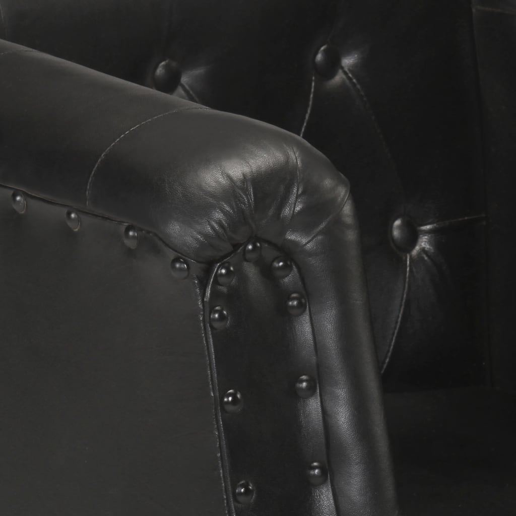 Black Genuine Leather Armchair