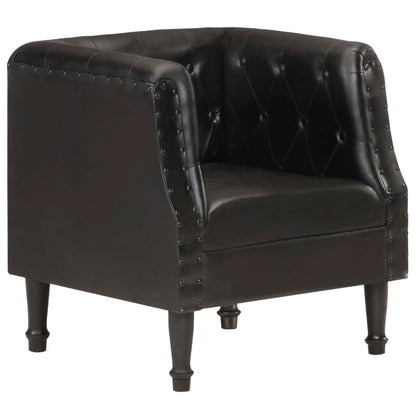 Black Genuine Leather Armchair