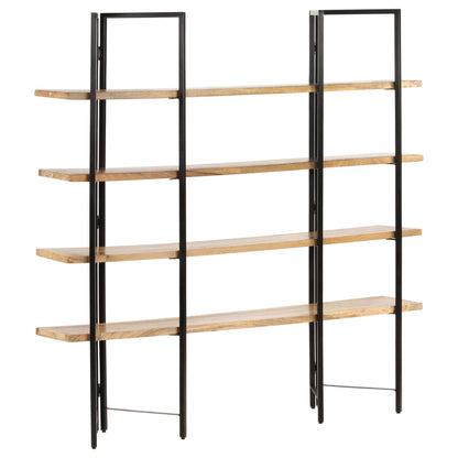 Libreria a 4 Livelli 160x35x160 cm in Legno Massello di Mango | homemem39