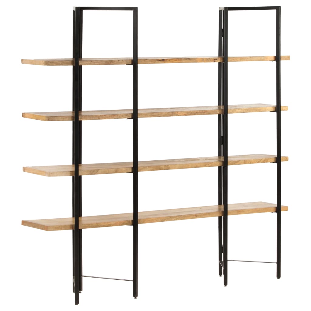 Libreria a 4 Livelli 160x35x160 cm in Legno Massello di Mango | homemem39