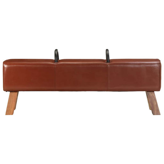 Panca Turnbock Vintage con Maniglie in Vera Pelle di Capra | homemem39