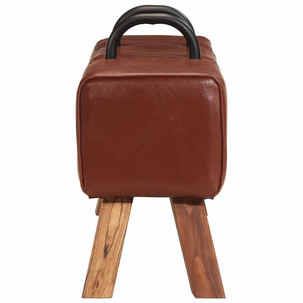 Panca Turnbock Vintage con Maniglie in Vera Pelle di Capra | homemem39