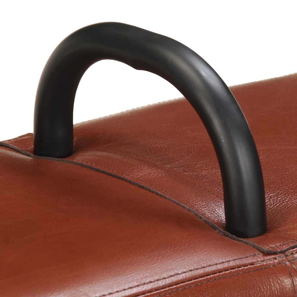 Panca Turnbock Vintage con Maniglie in Vera Pelle di Capra | homemem39