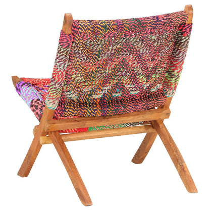 Sedia pieghevole Chindi in tessuto multicolore