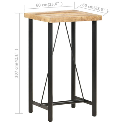 Tavolo da Bar 60x60x107 cm in Legno Ruvido di Mango | homemem39
