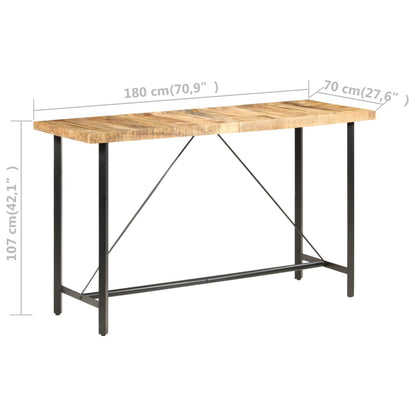 Tavolo da Bar 180x70x107 cm in Legno Ruvido di Mango - homemem39