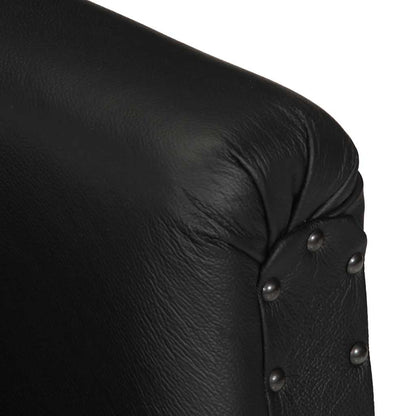 Black Tub Armchair in Genuine Goatskin