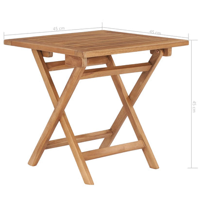 Folding Garden Table 45x45x45 cm in Teak Wood