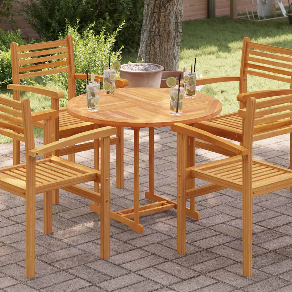 Piano Tavolo in Legno Massello di Teak Rotondo 2,5 cm 90 cm