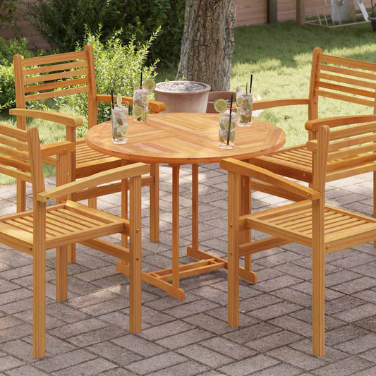 Piano Tavolo in Legno Massello di Teak Rotondo 2,5 cm 90 cm