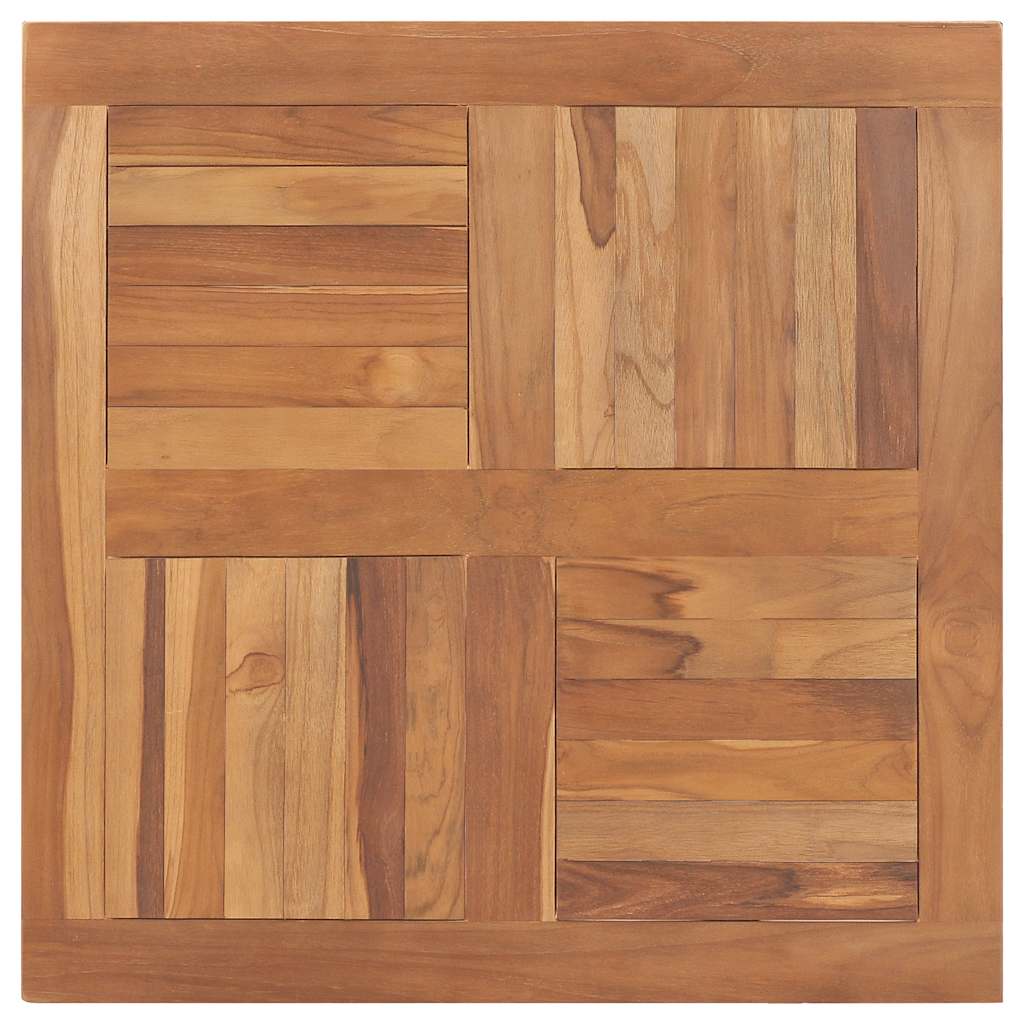 Piano del Tavolo Legno Massello di Teak Quadrato 80x80x2,5 cm | homemem39