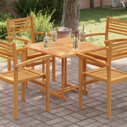 Piano del Tavolo Legno Massello di Teak Quadrato 80x80x2,5 cm