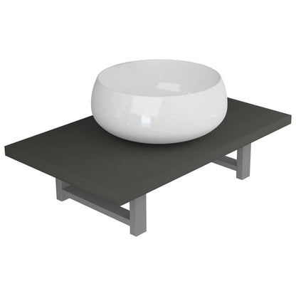 Set Mobili da Bagno 2 pz Ceramica Grigio | homemem39