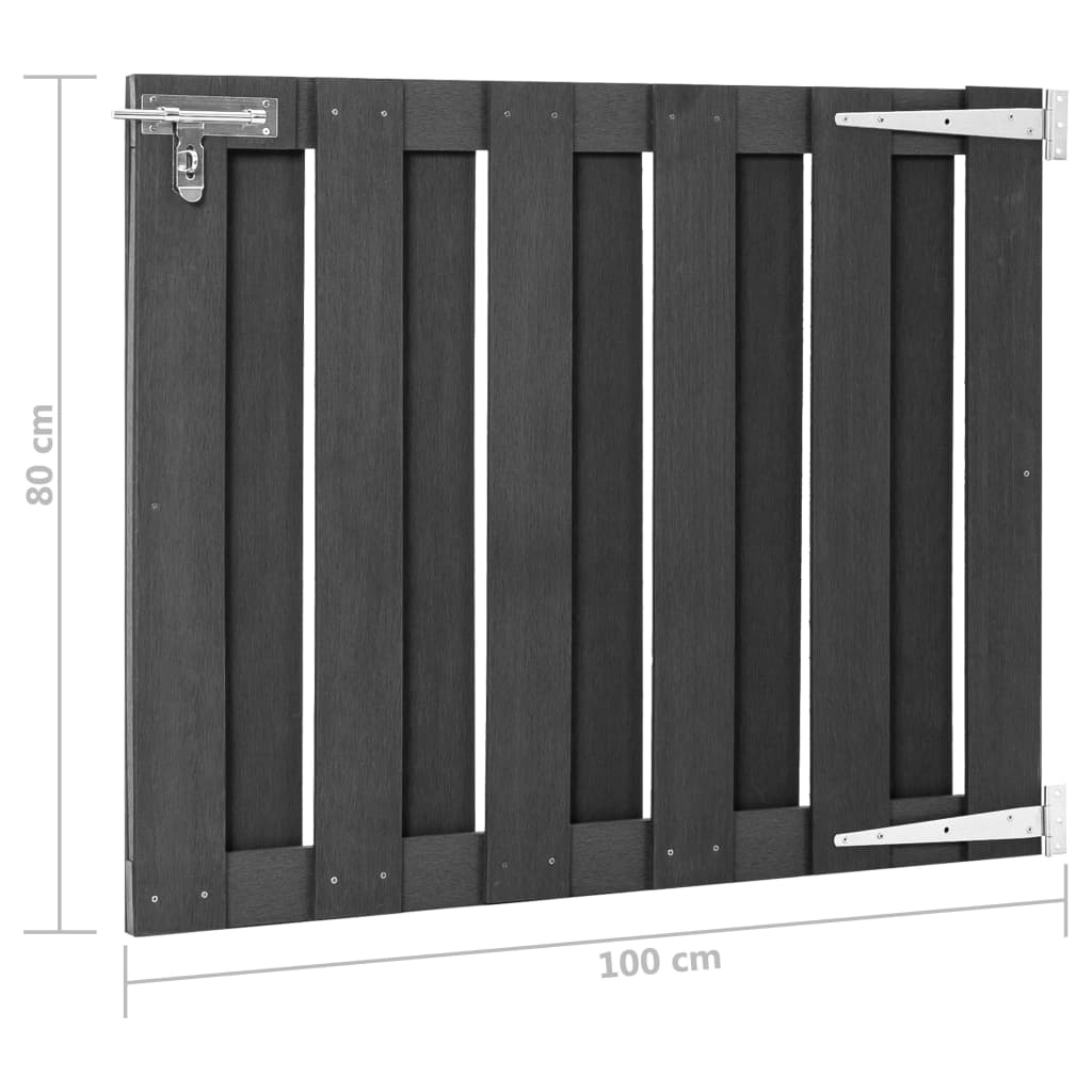 Cancello da Giardino in WPC 100x80 cm Grigio | homemem39