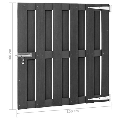 Cancello da Giardino in WPC 100x100 cm Grigio | homemem39