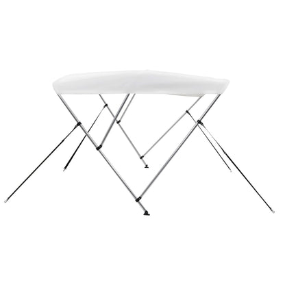 Bimini di Prua con Tendalino a 3 Archi Bianco 183x140x137 cm