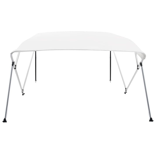 Bimini di Prua con Tendalino a 4 Archi Bianco 243x196x137 cm - homemem39