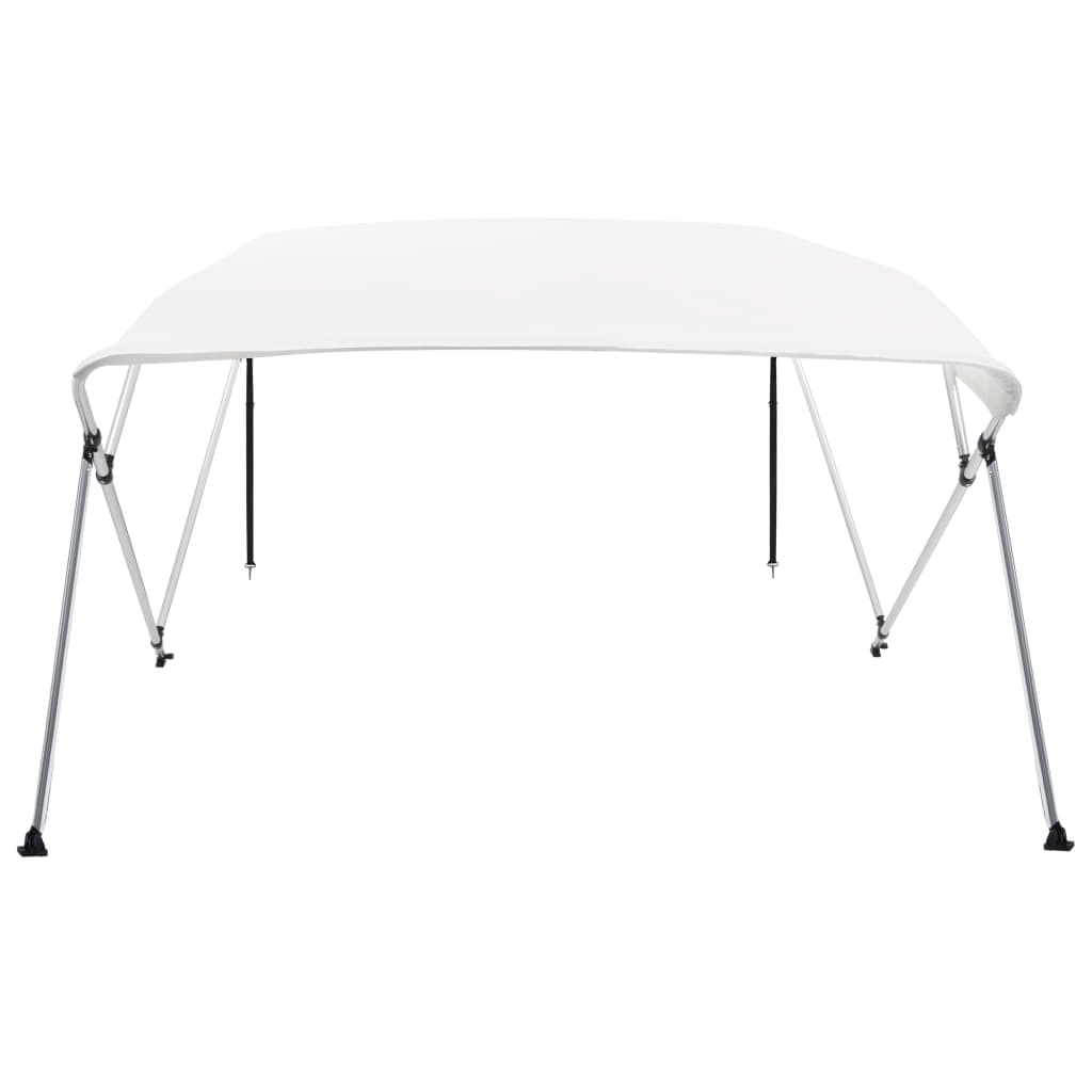 Bimini di Prua con Tendalino a 4 Archi Bianco 243x210x137 cm - homemem39