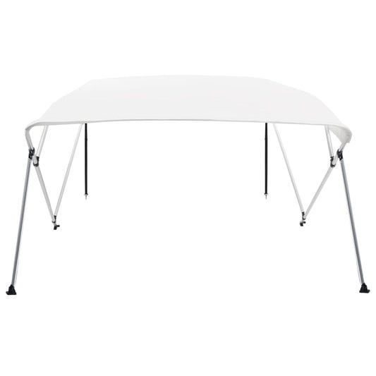 Bimini di Prua con Tendalino a 4 Archi Bianco 243x210x137 cm - homemem39