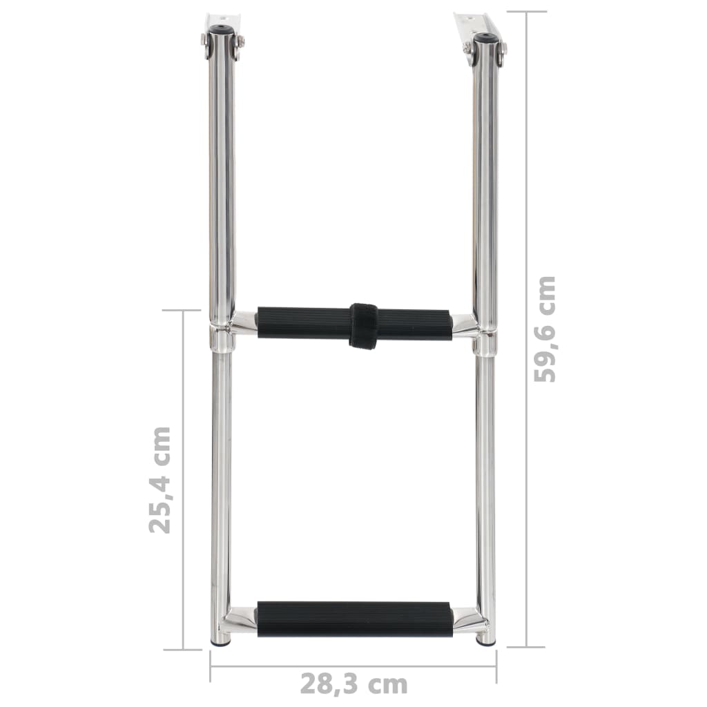 Scaletta di Imbarco Pieghevole a 2 Gradini in Acciaio Inox | homemem39