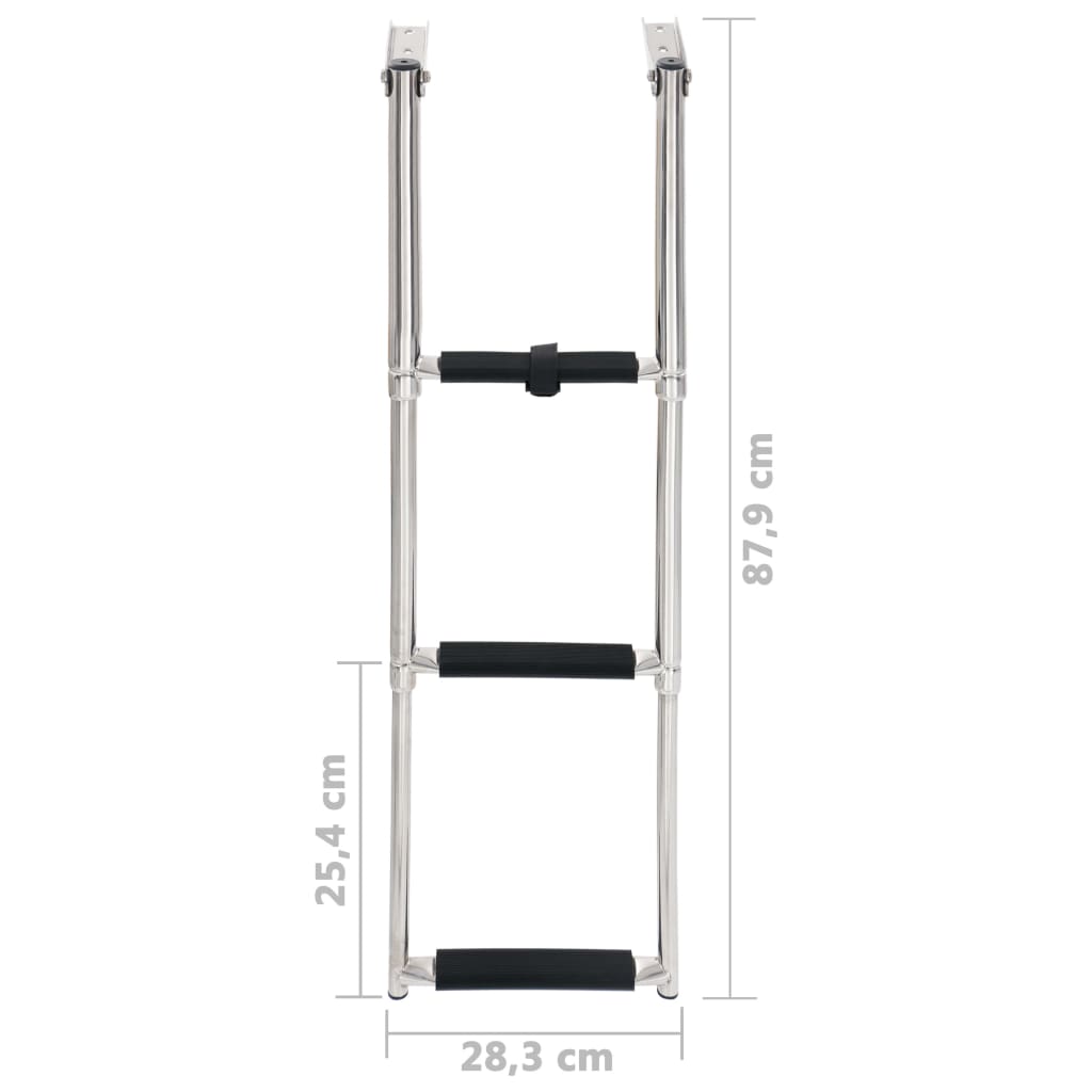 Scaletta di Imbarco Pieghevole a 3 Gradini in Acciaio Inox | homemem39