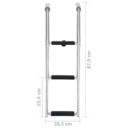 Scaletta di Imbarco Pieghevole a 3 Gradini in Acciaio Inox | homemem39