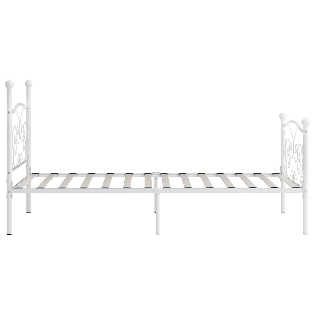 Giroletto Base con Doghe Bianco in Metallo 90x200 cm