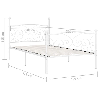 Giroletto Base con Doghe Bianco in Metallo 100x200 cm | homemem39