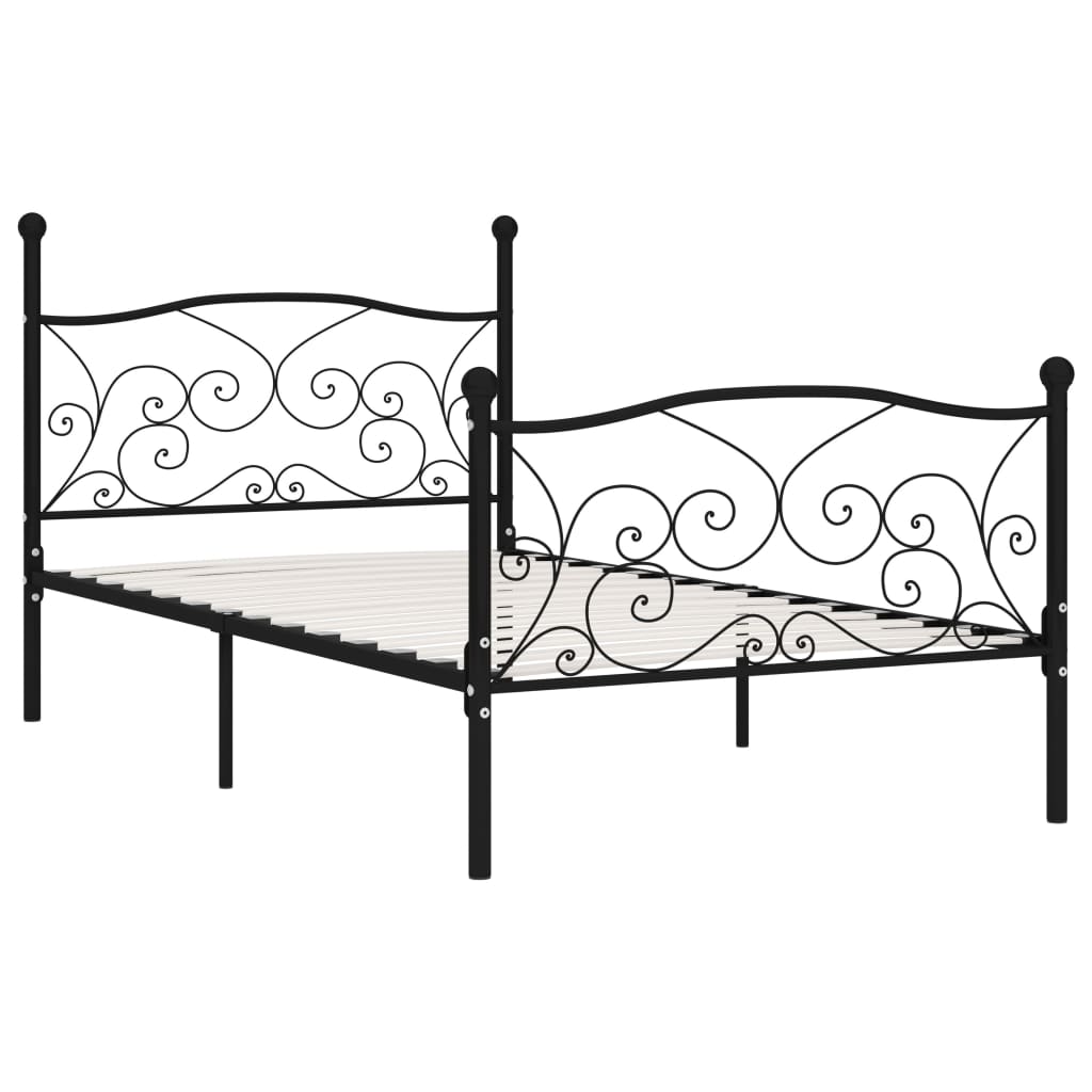 Giroletto con Doghe Nero in Metallo 90x200 cm | homemem39