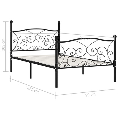 Giroletto con Doghe Nero in Metallo 90x200 cm | homemem39