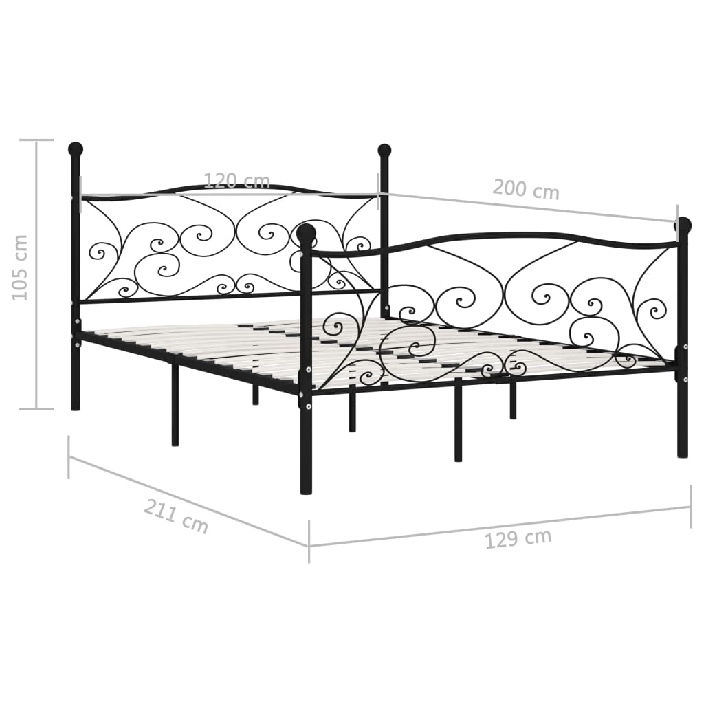Giroletto con Doghe Nero in Metallo 120x200 cm | homemem39