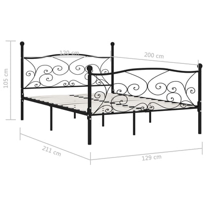 Giroletto con Doghe Nero in Metallo 120x200 cm | homemem39